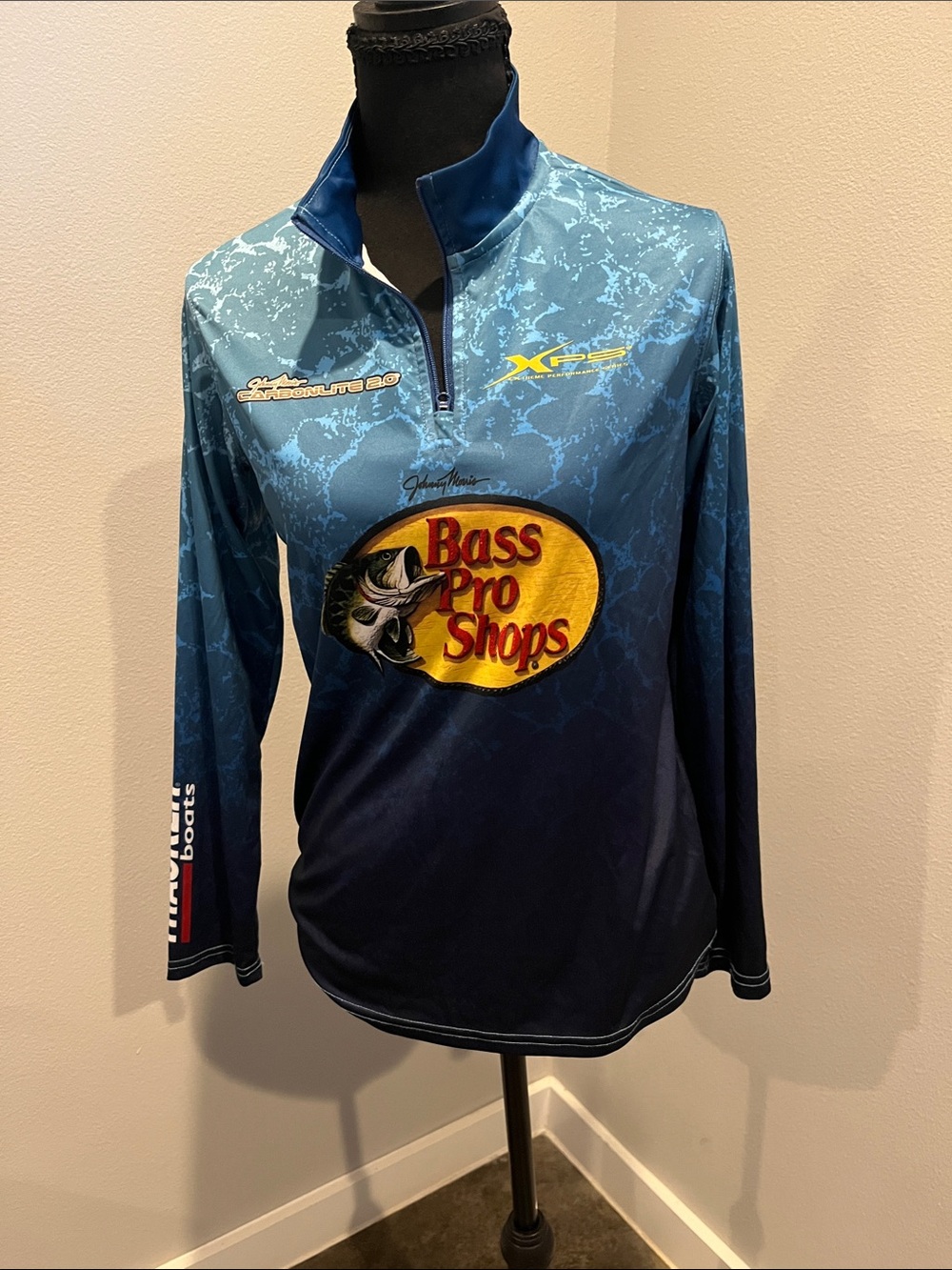 Bass Pro Shops Blue Ombre Quarter-Zip Fishing Top